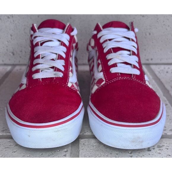 Vans Unisex Old Skool (Primary Check) Red Skate Shoe Men’s Sz 9.5/Women’s Sz 11 - Picture 5 of 16